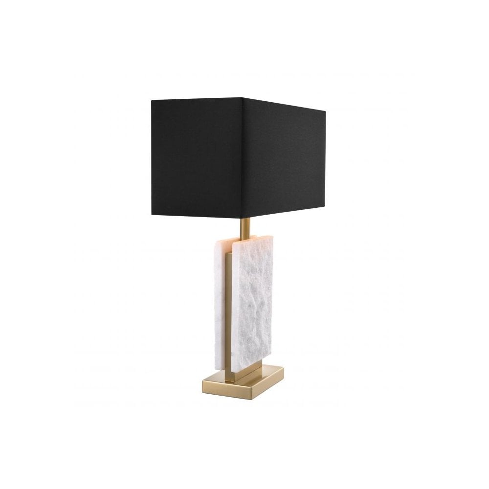 Elegant Charleston Table Lamp with Antique Brass and Marble Design