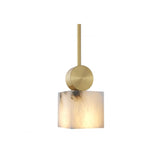 Etruscan Square Alabaster Pendant Light with Brass Finish