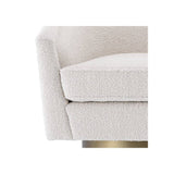 Swivel Chair Catene in Cream Bouclé with Matte Gold Base