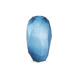 Exquisite Blue Handcrafted Geometric Glass Vase