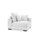 Clifford Corner Sofa in Avalon White with Sleek Black Legs
