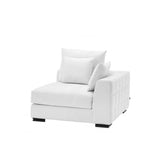 Clifford Corner Sofa in Avalon White with Sleek Black Legs