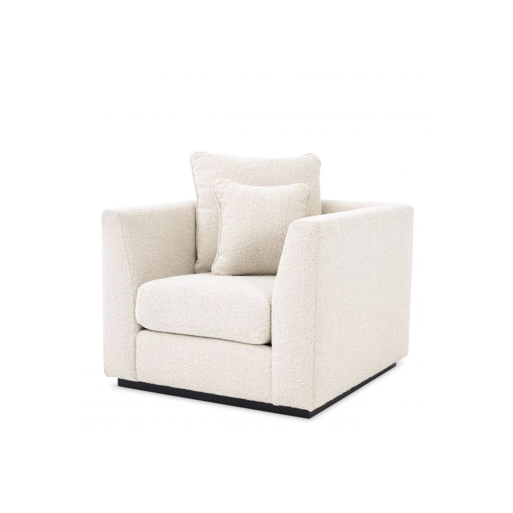 Taylor Chair in Cream Bouclé with Black Base