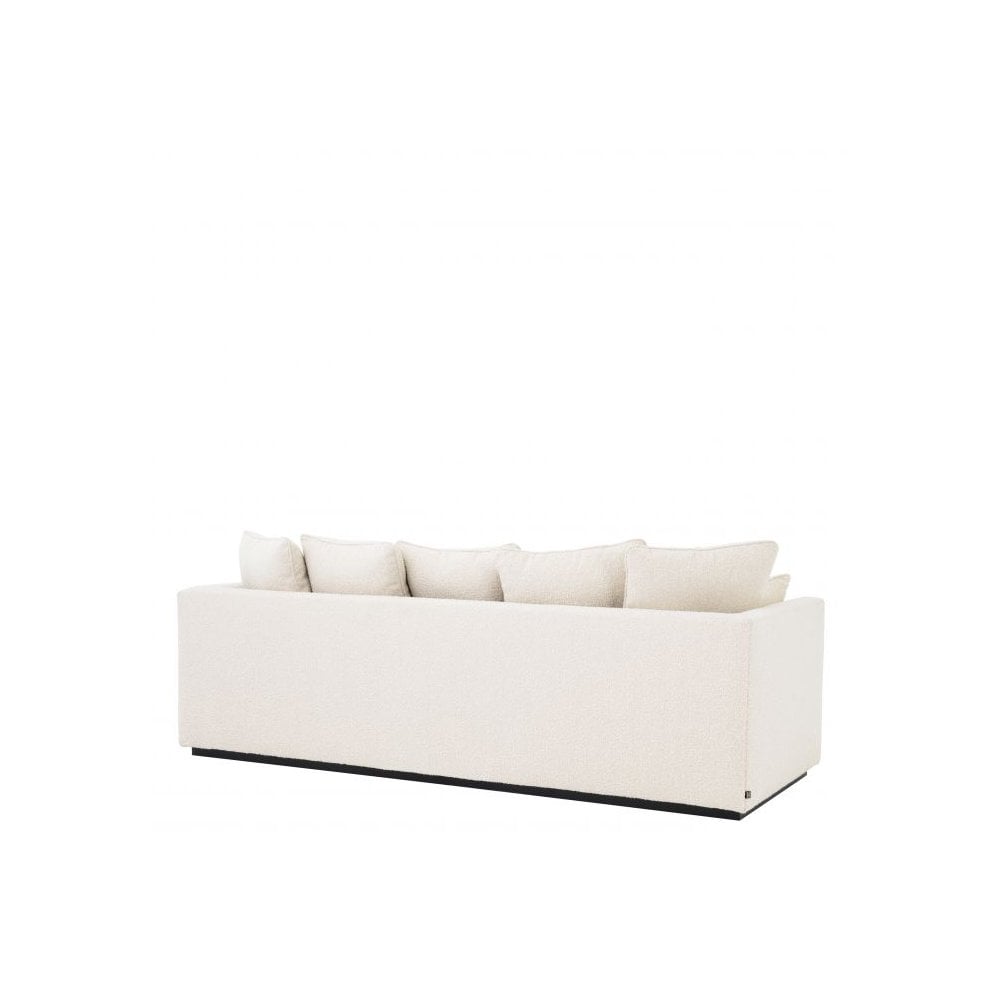 Taylor Bouclé Cream Sofa with Black Base