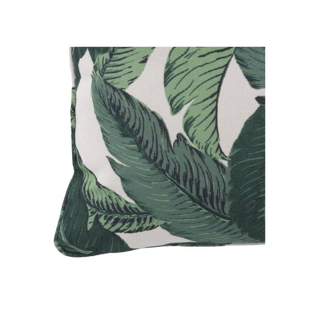 Mustique Green Palm Leaf Cushion, 60 x 60 cm