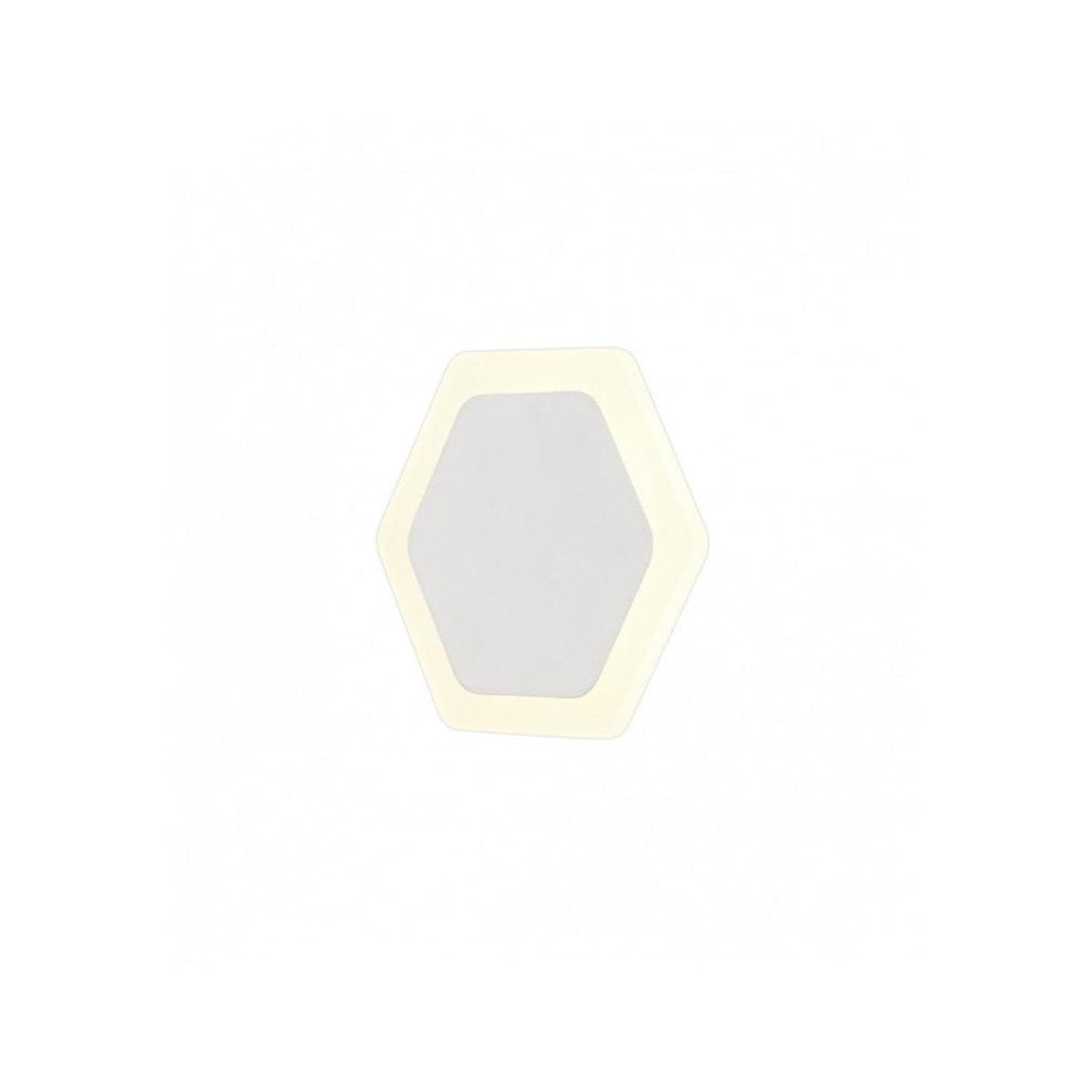 Hexagonal Magnetic LED Wall Sconce, 12W 3000K, Sand White Finish with Frosted Acrylic Diffuser