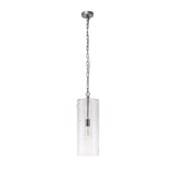 Elegant Clear Glass Pendant with Polished Chrome Finish & Adjustable Drop
