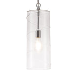 Elegant Clear Glass Pendant with Polished Chrome Finish & Adjustable Drop