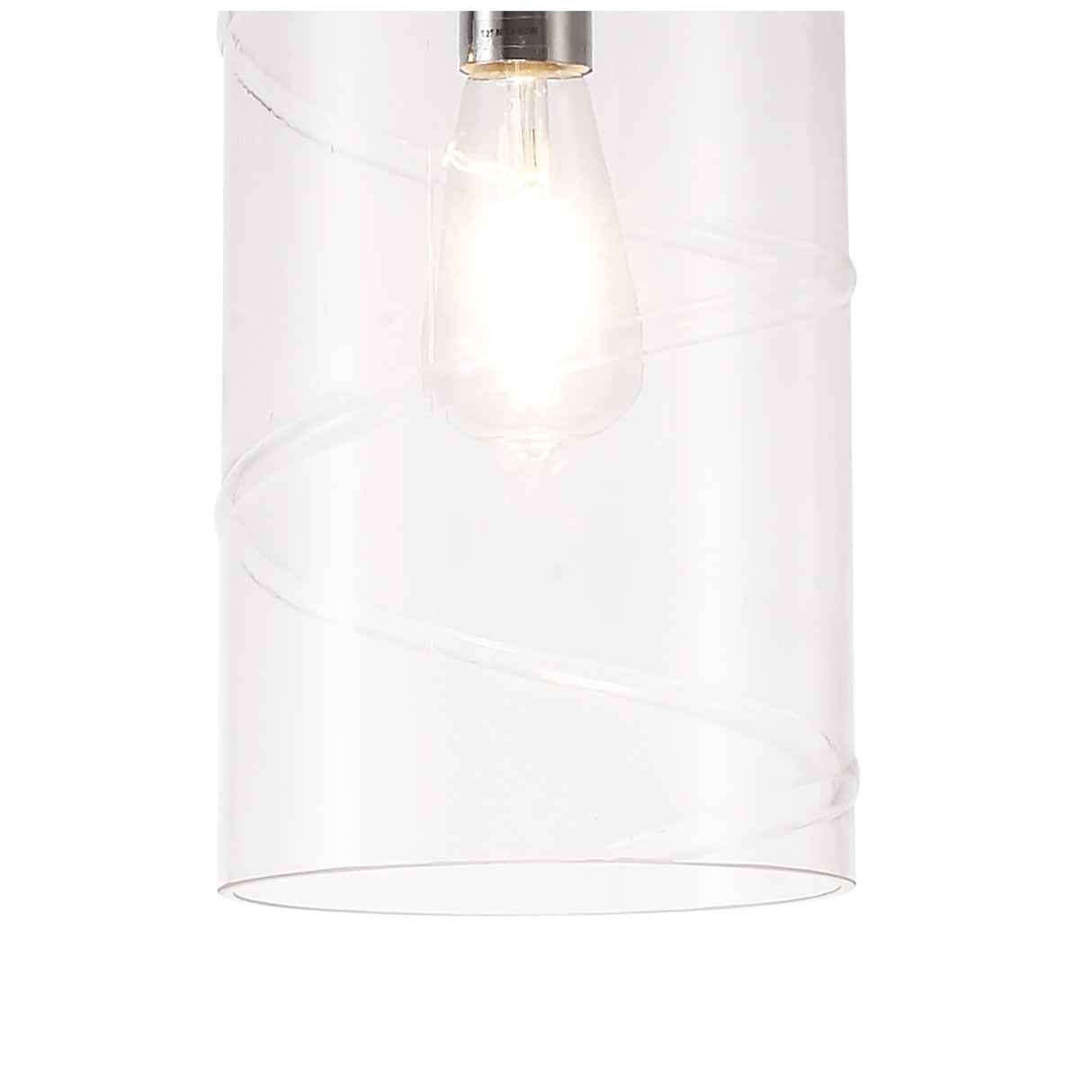 Elegant Clear Glass Pendant with Polished Chrome Finish & Adjustable Drop