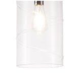 Elegant Clear Glass Pendant with Polished Chrome Finish & Adjustable Drop