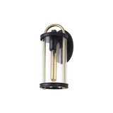 Elegant Wall Sconce, E27 Base, Black & Gold with Clear Glass, IP54 Rated, 2-Year Warranty