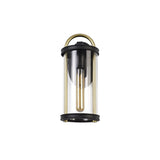 Elegant Wall Sconce, E27 Base, Black & Gold with Clear Glass, IP54 Rated, 2-Year Warranty