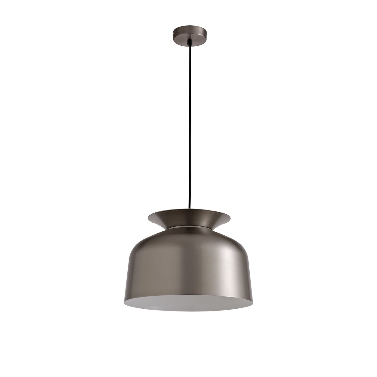 Satin Nickel Pendant Light, Adjustable 1-Light E27 Fixture