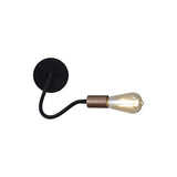 Adjustable Wall Lamp, Single Light E27, Satin Black with Brushed Copper Finish