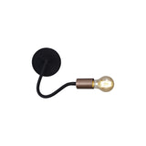 Adjustable Wall Lamp, Single Light E27, Satin Black with Brushed Copper Finish