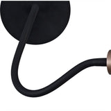 Adjustable Wall Lamp, Single Light E27, Satin Black with Brushed Copper Finish