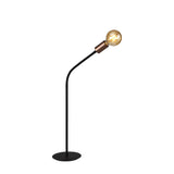 Sleek Adjustable Table Lamp, Single E27 Light, Satin Black & Copper Finish