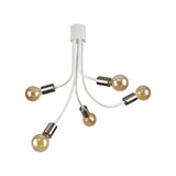 Adjustable 5-Light Ceiling Fixture in Satin White and Satin Nickel Finish