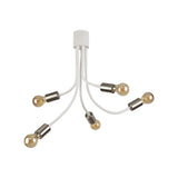 Adjustable 5-Light Ceiling Fixture in Satin White and Satin Nickel Finish