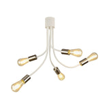 Adjustable 5-Light Ceiling Fixture in Satin White and Satin Nickel Finish