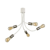 Adjustable 5-Light Ceiling Fixture in Satin White and Satin Nickel Finish