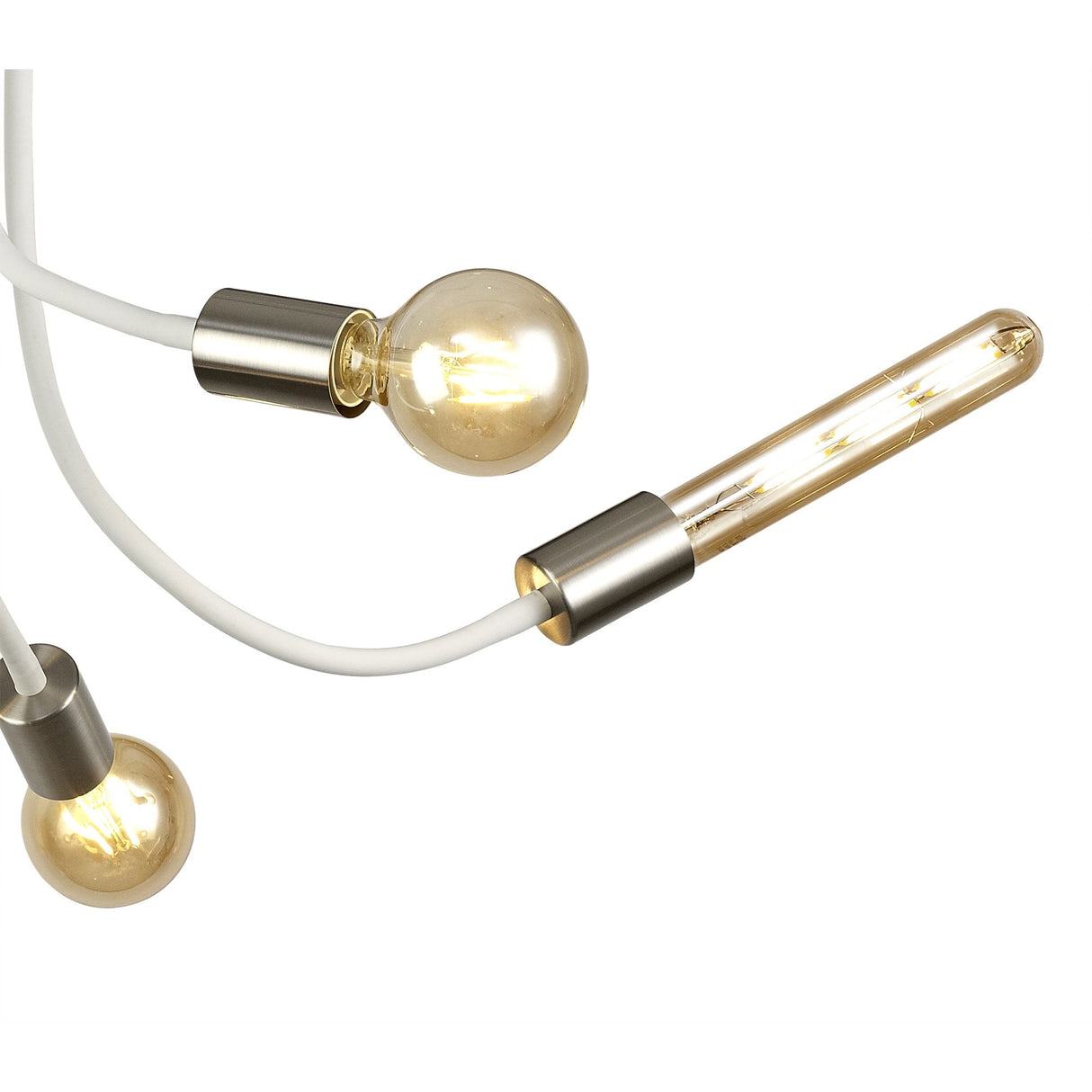 Adjustable 5-Light Ceiling Fixture in Satin White and Satin Nickel Finish