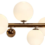 Antique Copper & Opal Glass Pendant Light - 7 Light Fixture