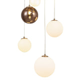 Antique Copper & Opal Glass Pendant Chandelier, 16-Light - 600mm Diameter