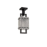 Modern Elegant Pendant Light, 1 Bulb Fixture, Matte Black with Crystal Sand Glass