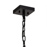 Modern Elegant Pendant Light, 1 Bulb Fixture, Matte Black with Crystal Sand Glass