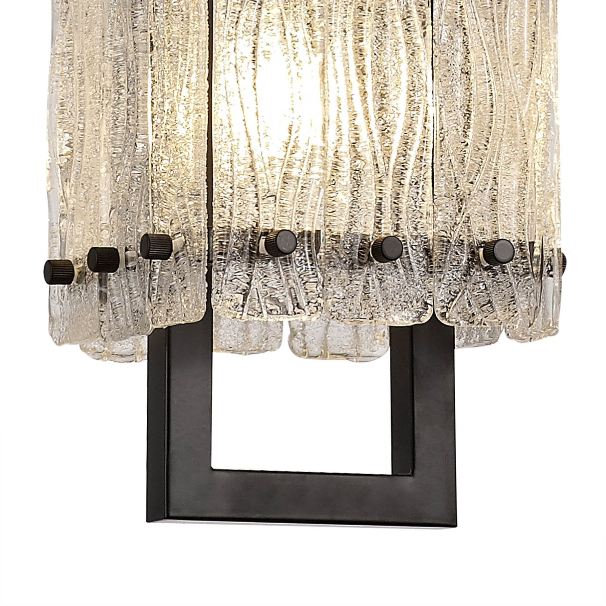 Modern Elegant Pendant Light, 1 Bulb Fixture, Matte Black with Crystal Sand Glass