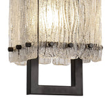 Modern Elegant Pendant Light, 1 Bulb Fixture, Matte Black with Crystal Sand Glass
