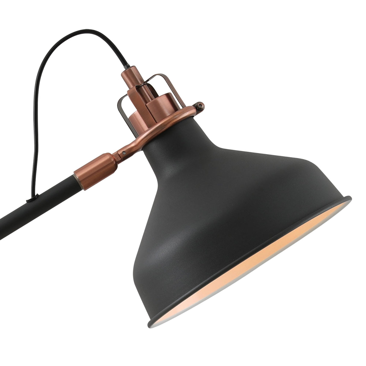 Sleek Adjustable Table Lamp with Dual-Tone Finish in Black, Copper, and White