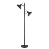 Modern Floor Lamp with Dual E27 Sockets in Sand Black and Copper Accents