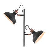 Modern Floor Lamp with Dual E27 Sockets in Sand Black and Copper Accents