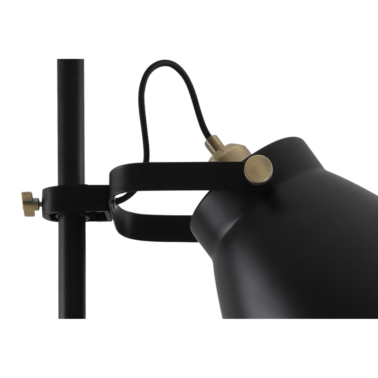 Elegant Adjustable Floor Lamp with Black and Brass Accents