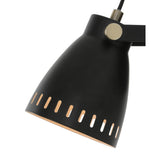 Matt Black & Antique Brass Adjustable Wall Lamp with Khaki Shade - E27 Socket