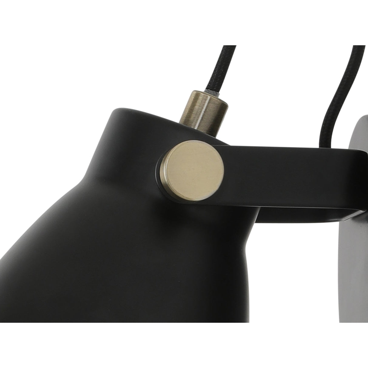 Matt Black & Antique Brass Adjustable Wall Lamp with Khaki Shade - E27 Socket