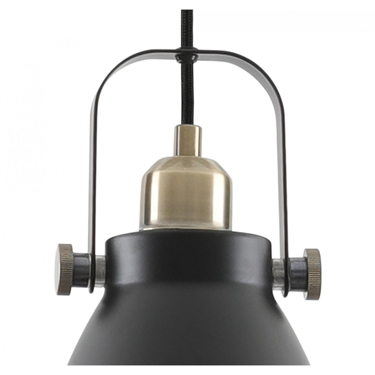 Compact Pendant Light, E27 Socket, Black/Brass/Khaki Finish