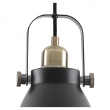 Compact Pendant Light, E27 Socket, Black/Brass/Khaki Finish
