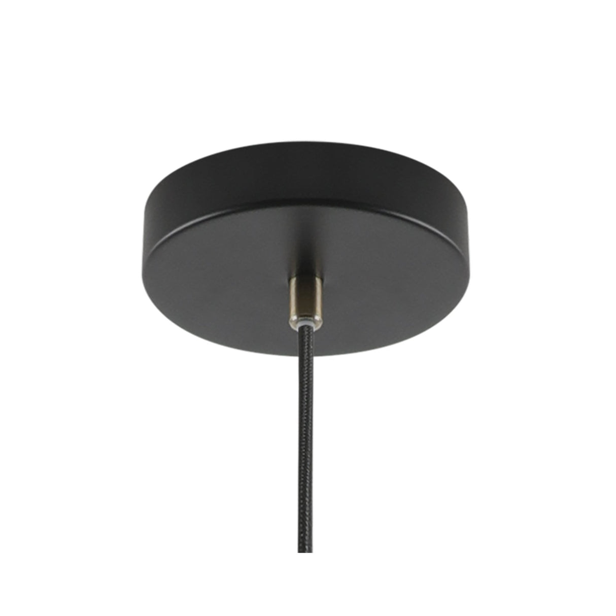 Contemporary Black and Brass Pendant Light with Khaki Accent