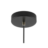 Contemporary Black and Brass Pendant Light with Khaki Accent