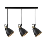 Modern Minimalist Linear Pendant Light - Matt Black & Antique Brass Finish