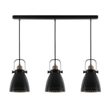 Modern Minimalist Linear Pendant Light - Matt Black & Antique Brass Finish