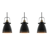 Modern Minimalist Linear Pendant Light - Matt Black & Antique Brass Finish