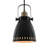Modern Minimalist Linear Pendant Light - Matt Black & Antique Brass Finish