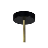 Chic Modern Pendant, 12-Light, Black/Brass with Cognac Glass