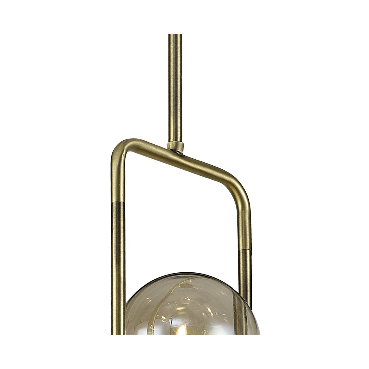 Chic Modern Pendant, 12-Light, Black/Brass with Cognac Glass
