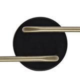 Dual Light Wall Sconce with Matte Black and Antique Brass Finish, Cognac Glass Shades