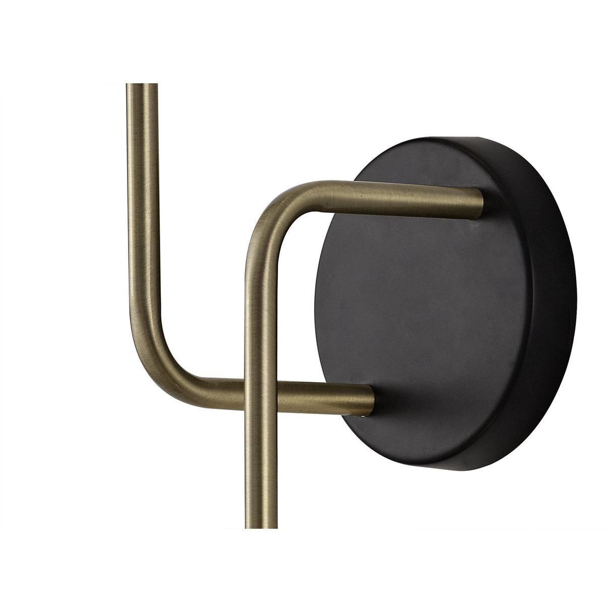 Dual Light Wall Sconce with Matte Black and Antique Brass Finish, Cognac Glass Shades